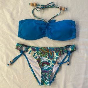 Kids Girl Haiyana Two Piece Bikini Padded Blue Size 12/14